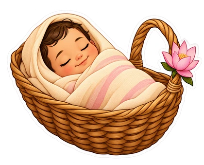 Bebê Moisés no Cestinho de Vime
