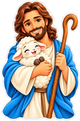 Jesus o Bom Pastor com Cordeirinho